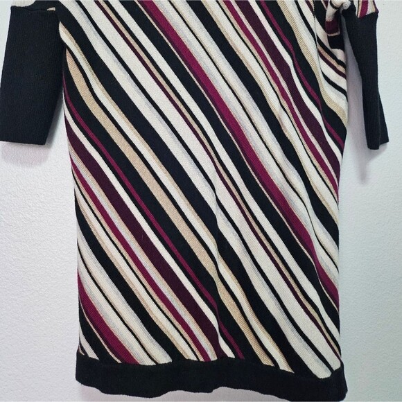 White House Black Market Cowl Neck Metallic Gold Burgundy Wool Blend Sweater XS - Picture 11 of 11